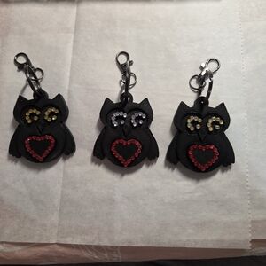 HAND CRAFTED Owl Bag Charm Keychain: Choose 1